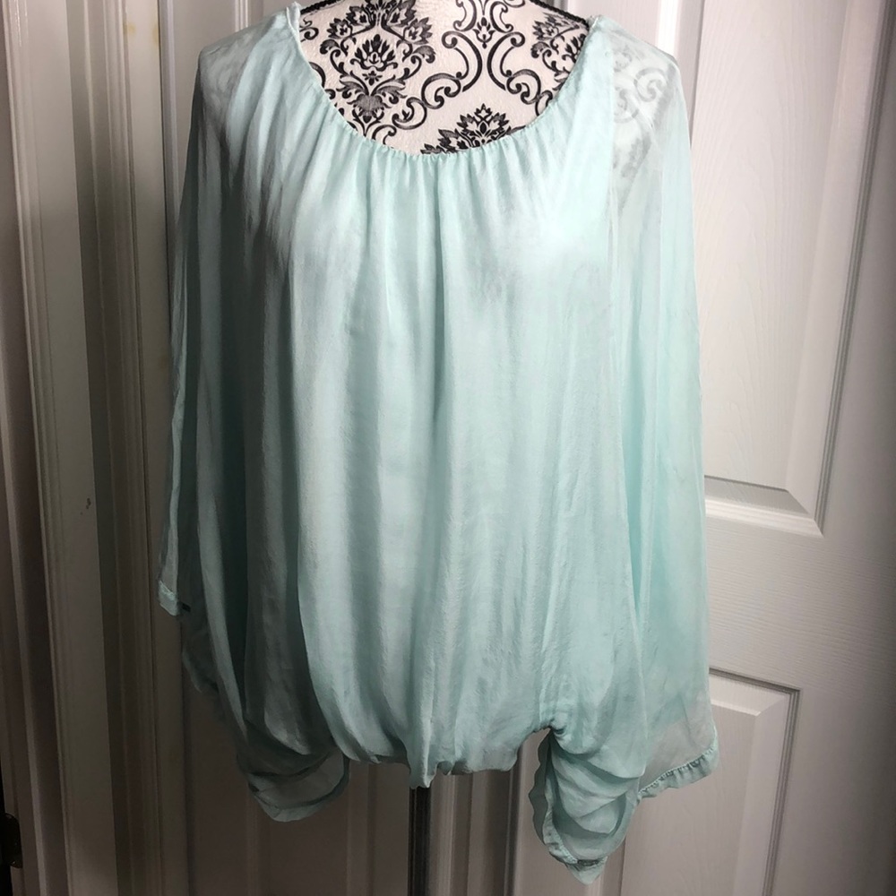 Elegant Light Blue Women's Top
